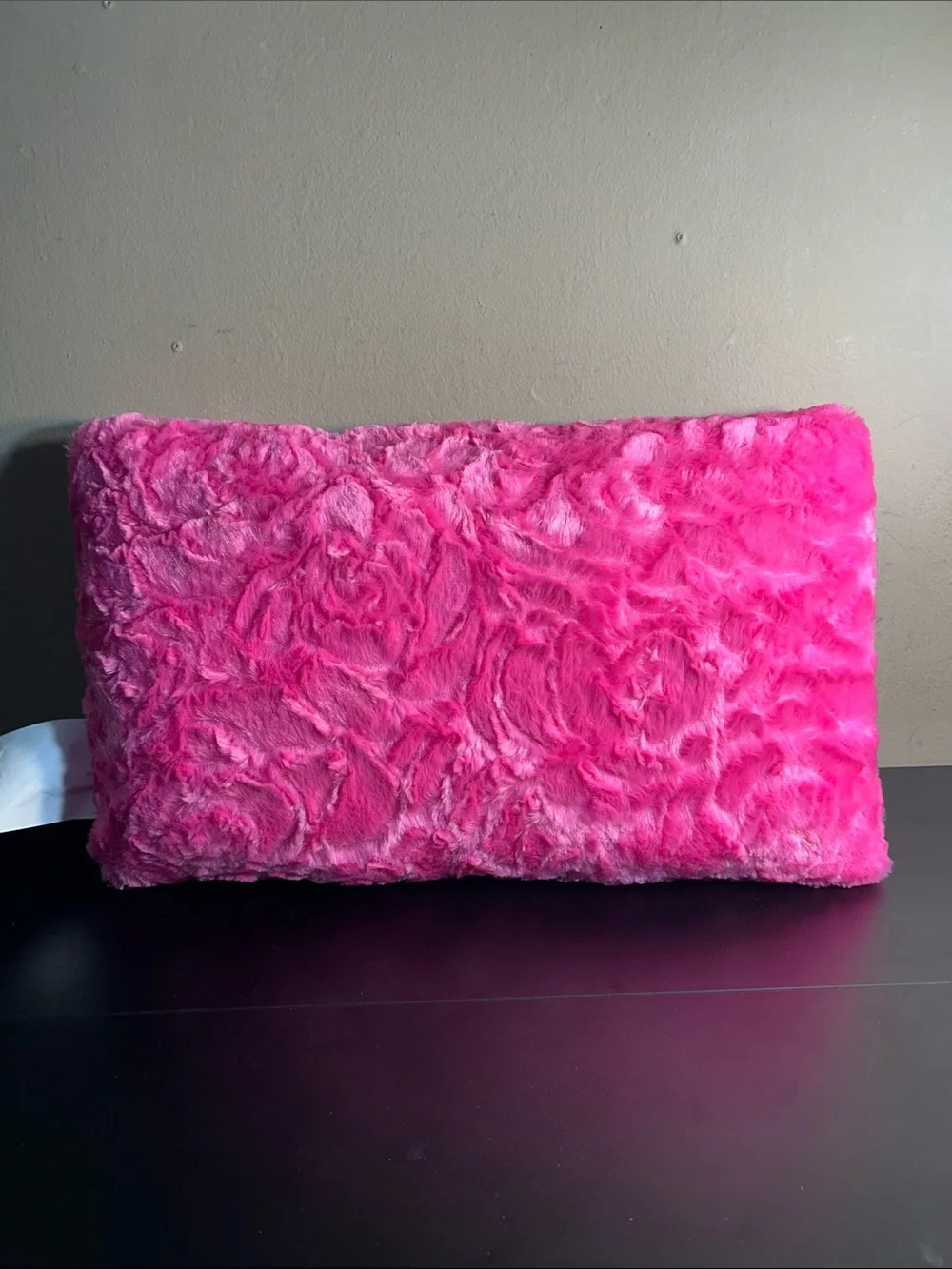 Pink Plush 'NANA' Pillow with Blue Glitter Letters